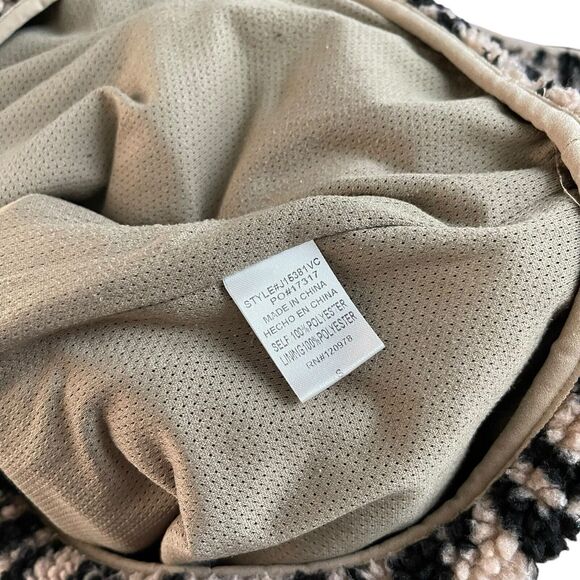 VICI Small Sherpa Pullover Sweater Cheetah Print 1/4 Zip Thick Warm Cozy - Picture 4 of 8